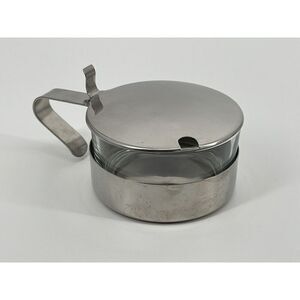 VTG Inox Italy Hinged Lid 18-10 Stainless Glass Sugar Parmesan Williams Sonoma